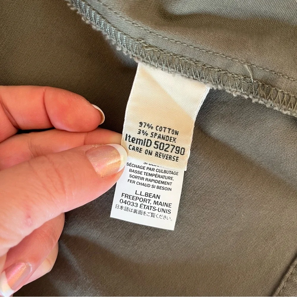 L.L. Bean Classic Utility Jacket Coat Olive Army Green Women's Small Petite - Picture 10 of 13